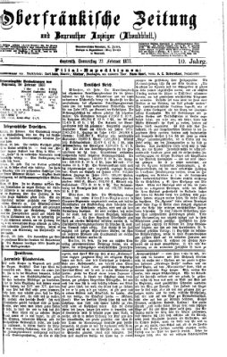 Oberfränkische Zeitung und Bayreuther Anzeiger (Bayreuther Anzeiger) Donnerstag 22. Februar 1877