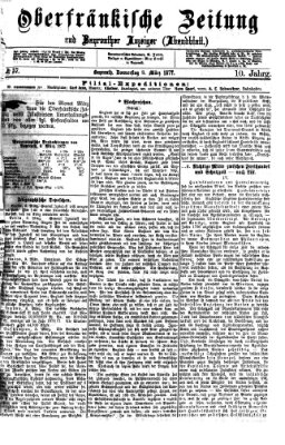 Oberfränkische Zeitung und Bayreuther Anzeiger (Bayreuther Anzeiger) Donnerstag 8. März 1877