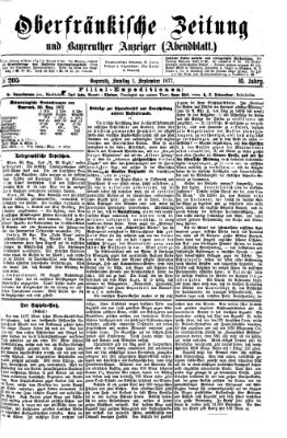Oberfränkische Zeitung und Bayreuther Anzeiger (Bayreuther Anzeiger) Samstag 1. September 1877