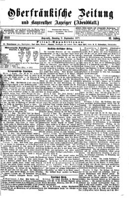 Oberfränkische Zeitung und Bayreuther Anzeiger (Bayreuther Anzeiger) Sonntag 9. September 1877