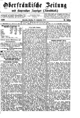 Oberfränkische Zeitung und Bayreuther Anzeiger (Bayreuther Anzeiger) Samstag 29. September 1877