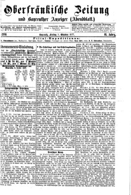 Oberfränkische Zeitung und Bayreuther Anzeiger (Bayreuther Anzeiger) Freitag 5. Oktober 1877