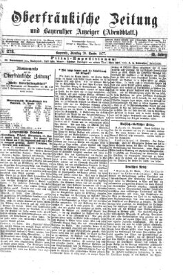 Oberfränkische Zeitung und Bayreuther Anzeiger (Bayreuther Anzeiger) Dienstag 20. November 1877