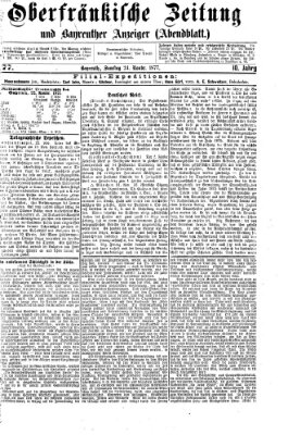 Oberfränkische Zeitung und Bayreuther Anzeiger (Bayreuther Anzeiger) Samstag 24. November 1877