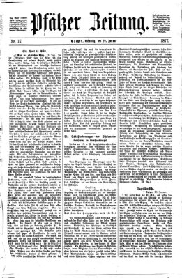 Pfälzer Zeitung Samstag 20. Januar 1877