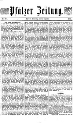 Pfälzer Zeitung Donnerstag 13. September 1877