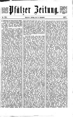 Pfälzer Zeitung Freitag 14. September 1877