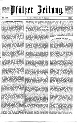 Pfälzer Zeitung Mittwoch 19. September 1877