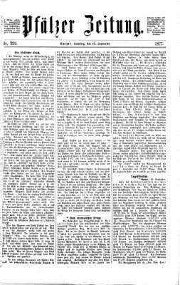 Pfälzer Zeitung Dienstag 25. September 1877