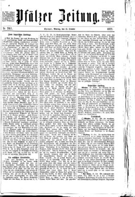Pfälzer Zeitung Montag 15. Oktober 1877