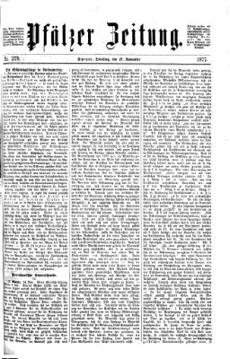 Pfälzer Zeitung Dienstag 27. November 1877