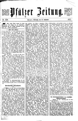 Pfälzer Zeitung Mittwoch 28. November 1877