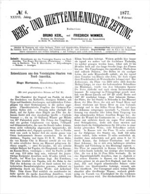 Berg- und hüttenmännische Zeitung Freitag 9. Februar 1877