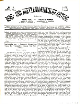 Berg- und hüttenmännische Zeitung Freitag 6. April 1877