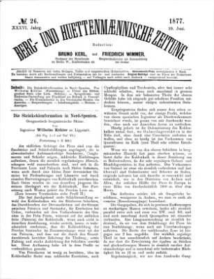 Berg- und hüttenmännische Zeitung Freitag 29. Juni 1877