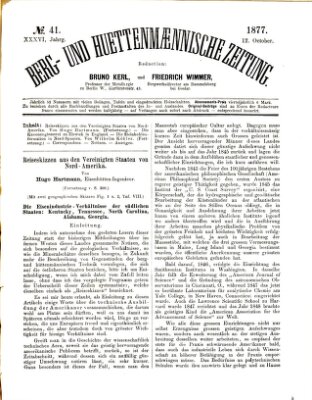 Berg- und hüttenmännische Zeitung Freitag 12. Oktober 1877