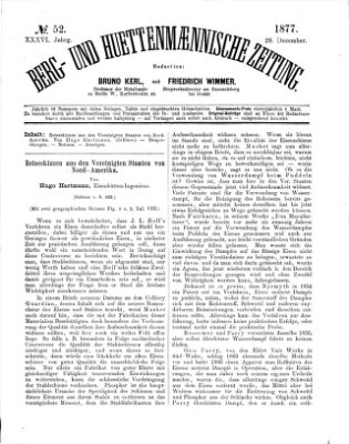 Berg- und hüttenmännische Zeitung Freitag 28. Dezember 1877