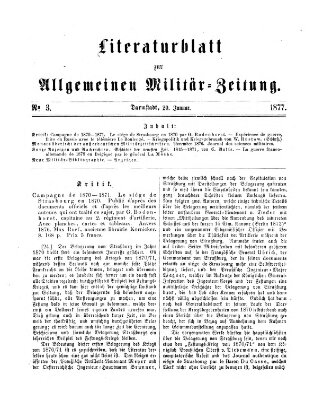 Allgemeine Militär-Zeitung Samstag 20. Januar 1877