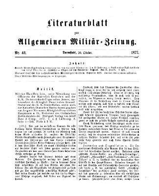 Allgemeine Militär-Zeitung Samstag 20. Oktober 1877