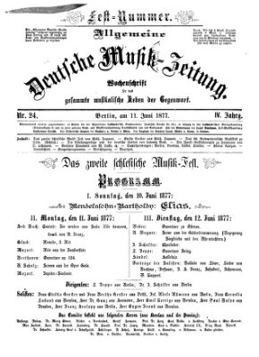 Allgemeine deutsche Musikzeitung Montag 11. Juni 1877