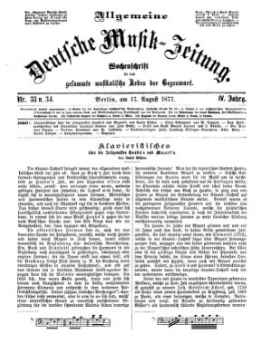 Allgemeine deutsche Musikzeitung Freitag 17. August 1877