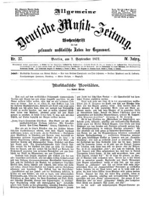 Allgemeine deutsche Musikzeitung Freitag 7. September 1877