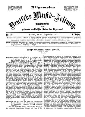 Allgemeine deutsche Musikzeitung Freitag 14. September 1877