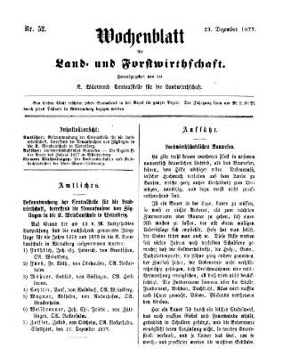 Wochenblatt für Land- und Forstwirthschaft Samstag 29. Dezember 1877