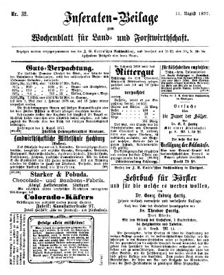 Wochenblatt für Land- und Forstwirthschaft Samstag 11. August 1877