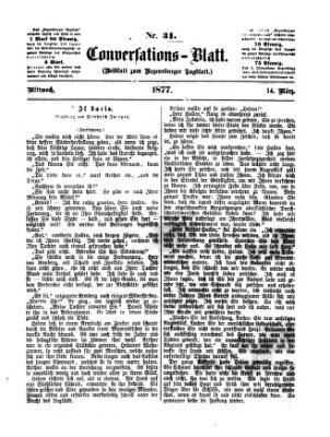 Regensburger Conversations-Blatt (Regensburger Tagblatt) Mittwoch 14. März 1877