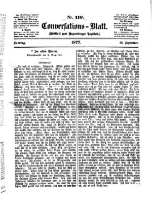 Regensburger Conversations-Blatt (Regensburger Tagblatt) Sonntag 16. September 1877