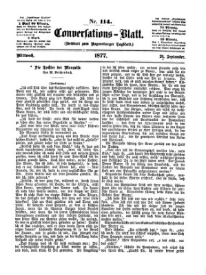 Regensburger Conversations-Blatt (Regensburger Tagblatt) Mittwoch 26. September 1877