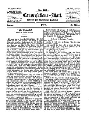 Regensburger Conversations-Blatt (Regensburger Tagblatt) Sonntag 21. Oktober 1877