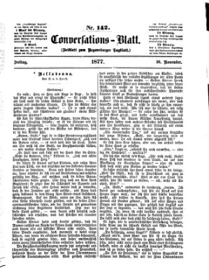 Regensburger Conversations-Blatt (Regensburger Tagblatt) Freitag 30. November 1877