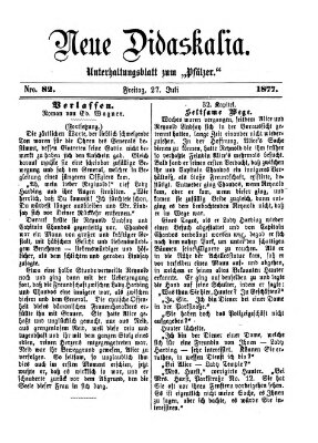 Neue Didaskalia (Pfälzer) Freitag 27. Juli 1877