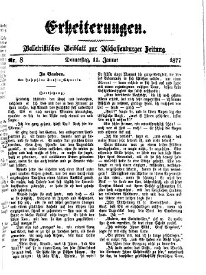 Erheiterungen (Aschaffenburger Zeitung) Donnerstag 11. Januar 1877