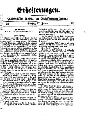 Erheiterungen (Aschaffenburger Zeitung) Samstag 27. Januar 1877