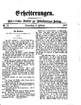 Erheiterungen (Aschaffenburger Zeitung) Donnerstag 8. Februar 1877