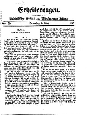 Erheiterungen (Aschaffenburger Zeitung) Donnerstag 1. März 1877