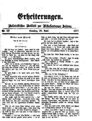 Erheiterungen (Aschaffenburger Zeitung) Samstag 28. April 1877