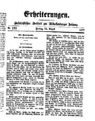 Erheiterungen (Aschaffenburger Zeitung) Freitag 24. August 1877