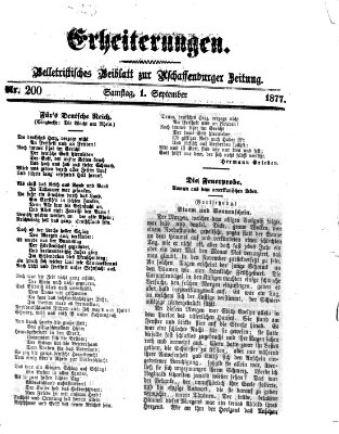 Erheiterungen (Aschaffenburger Zeitung) Samstag 1. September 1877
