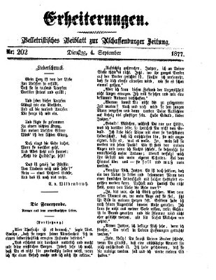 Erheiterungen (Aschaffenburger Zeitung) Dienstag 4. September 1877