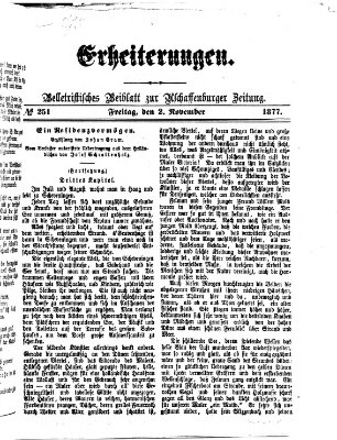 Erheiterungen (Aschaffenburger Zeitung) Freitag 2. November 1877
