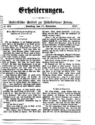 Erheiterungen (Aschaffenburger Zeitung) Samstag 17. November 1877