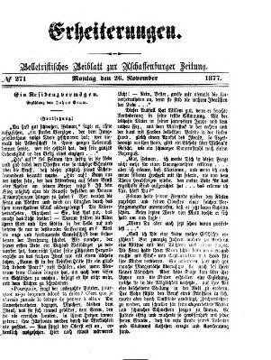Erheiterungen (Aschaffenburger Zeitung) Montag 26. November 1877