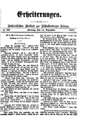 Erheiterungen (Aschaffenburger Zeitung) Freitag 14. Dezember 1877