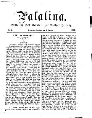 Palatina (Pfälzer Zeitung) Dienstag 2. Januar 1877