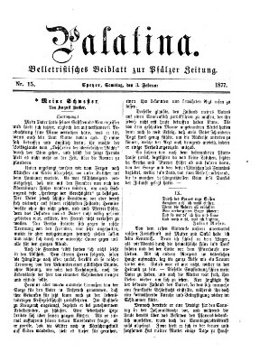 Palatina (Pfälzer Zeitung) Samstag 3. Februar 1877