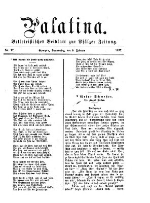 Palatina (Pfälzer Zeitung) Donnerstag 8. Februar 1877